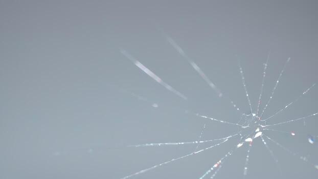 a single airplane flies in the sky near a mirror, photo