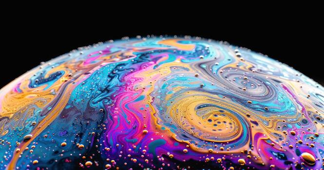 colorful psychedelic artwork sitting in front of black background, photo