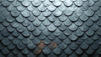 some dark blue tiles covered in orange hearts, photo