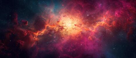 an image of nebula in a dark space, photo
