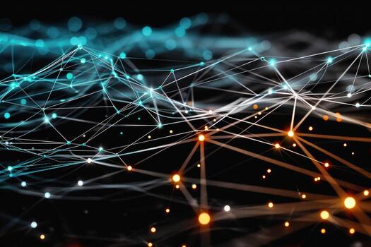 digital connections on a dark background, photo