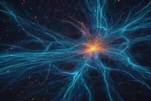 the lines show bright blue that are coming from the center, photo