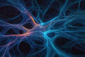 an abstract painting with colorful lights in it, photo