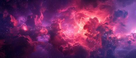 the nebula with pink clouds in infrared light, photo