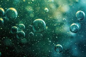 some bubbles that are outside and blue, photo