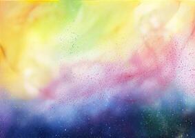 abstract painting in bright colors as he paints, photo