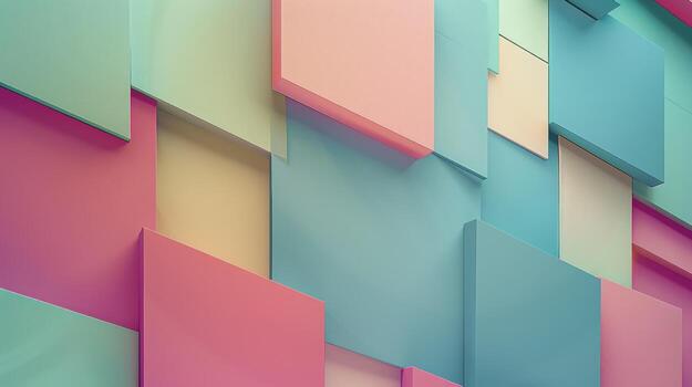 several colorful boxes that are against a wall, photo