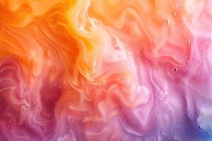 rainbow cloud - style design of swirled ink with water droplets, photo