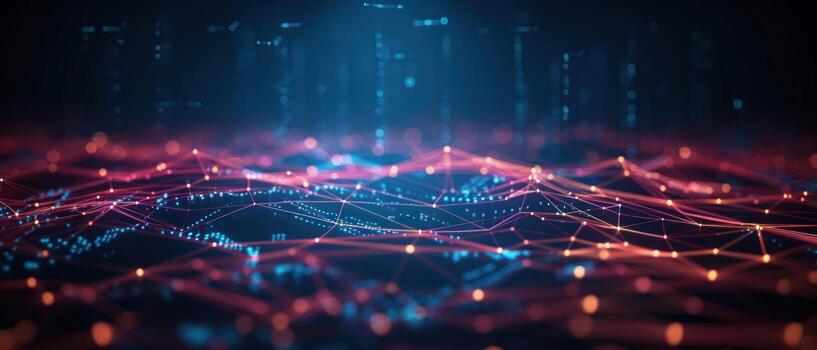 the lights from some buildings shine brightly in this dark background, photo