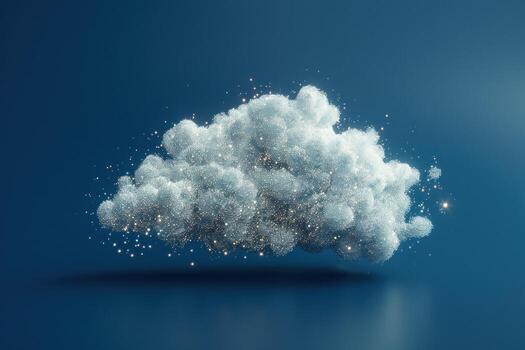blue and white cloud formations in front of a dark background, photo