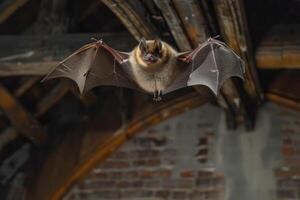 a large bat flies through the air, photo