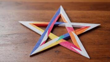this is an image of triangles arranged on a table, photo