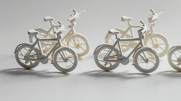 this is some white bicycles on top of each other, photo