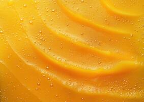 orange slices next to white cream on yellow plate, photo