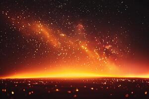 a city on a desert at night with lights in the sky, photo