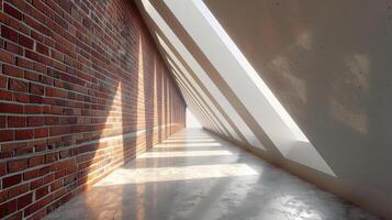 this brick wall is white with small beams, photo