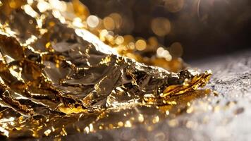 foil is shown in this very dark room, photo