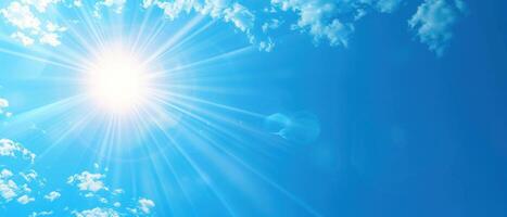 the sky has sun rays coming in, photo
