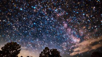 the large group of galactic stars fill the sky, photo
