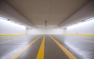 a car park is wide open and bright yellow, photo