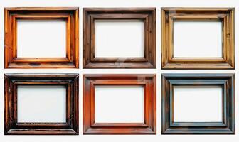 five wood frames set apart on white photo by scott mcool
