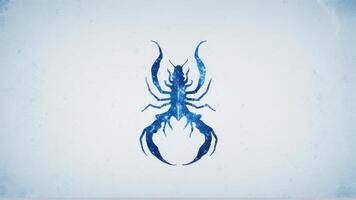 two blue lobsters with black stems against them, photo