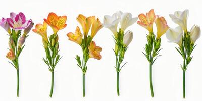 there are five different types of flowers lined up, photo