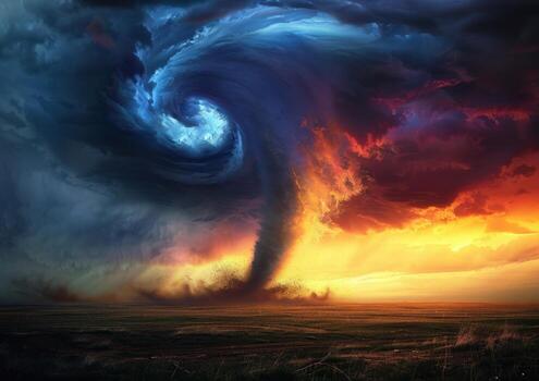 a spiral shaped structure is in a rural setting, photo