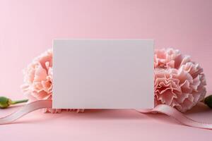 two roses and an empty piece of paper with pastel pink highlights, photo