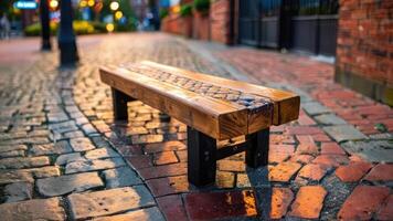 the bench is made out by hand, photo