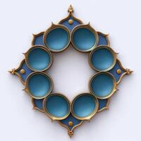 the ornaments are adorned with gold and blue glass, photo