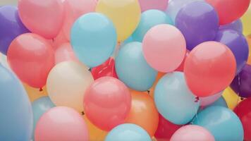 a group of balloons that are arranged up like a crowd, photo