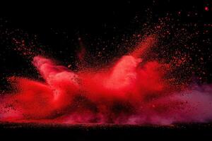 the powder has begun to spew up and is pink, photo