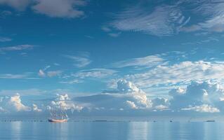 a sail boat in the ocean on a cloudy day, photo
