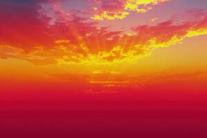red sky as the sun rises over water, photo