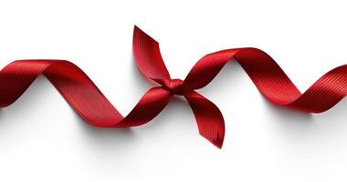 a red bow on white surface, photo