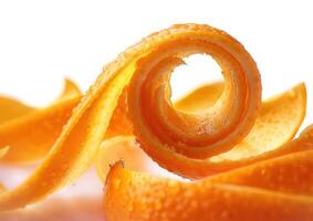 an orange peel lying around and being peeled, photo