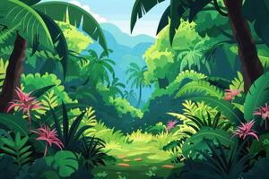some forest and plants are in different colors, photo