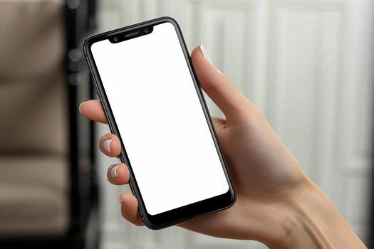 there is an image of hand holding smart device, photo