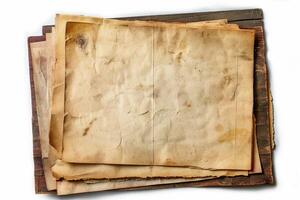 various old papers are being stacked together, photo