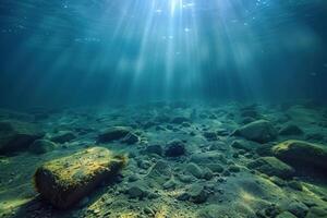 rocks are deep water and rock like corals, photo