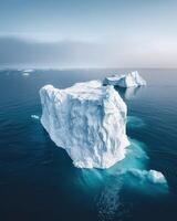 water surrounding the icebergs in the arctic, photo