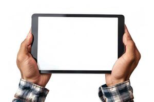 two hands holding and displaying some electronic equipment that are on top, photo