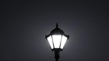 a black and white street lamp next to the moon, photo