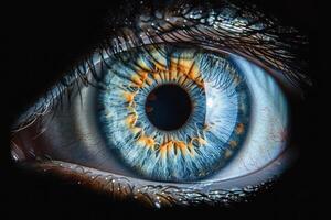 the iris of an eye reflects on the ground, photo