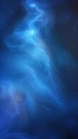 a blue and black painting with blue smoke swirling around, photo