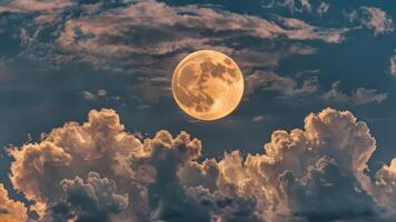 the moon is rising high above the sky, photo