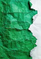 green paper with white stripes against a cream background, photo