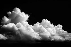 a black and white picture of fluffy clouds, photo