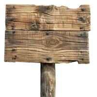 an old wooden sign posted next to another, photo